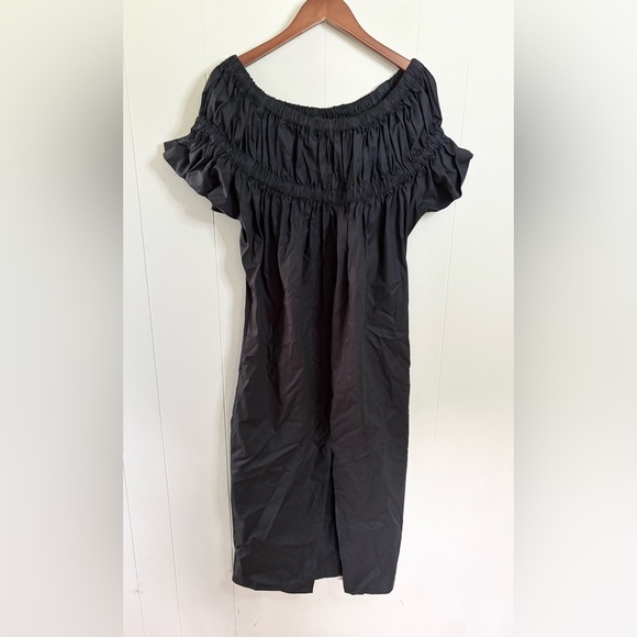 Rachel Comey black smocked Jen dress size XS new organic cotton midi - Picture 3 of 8